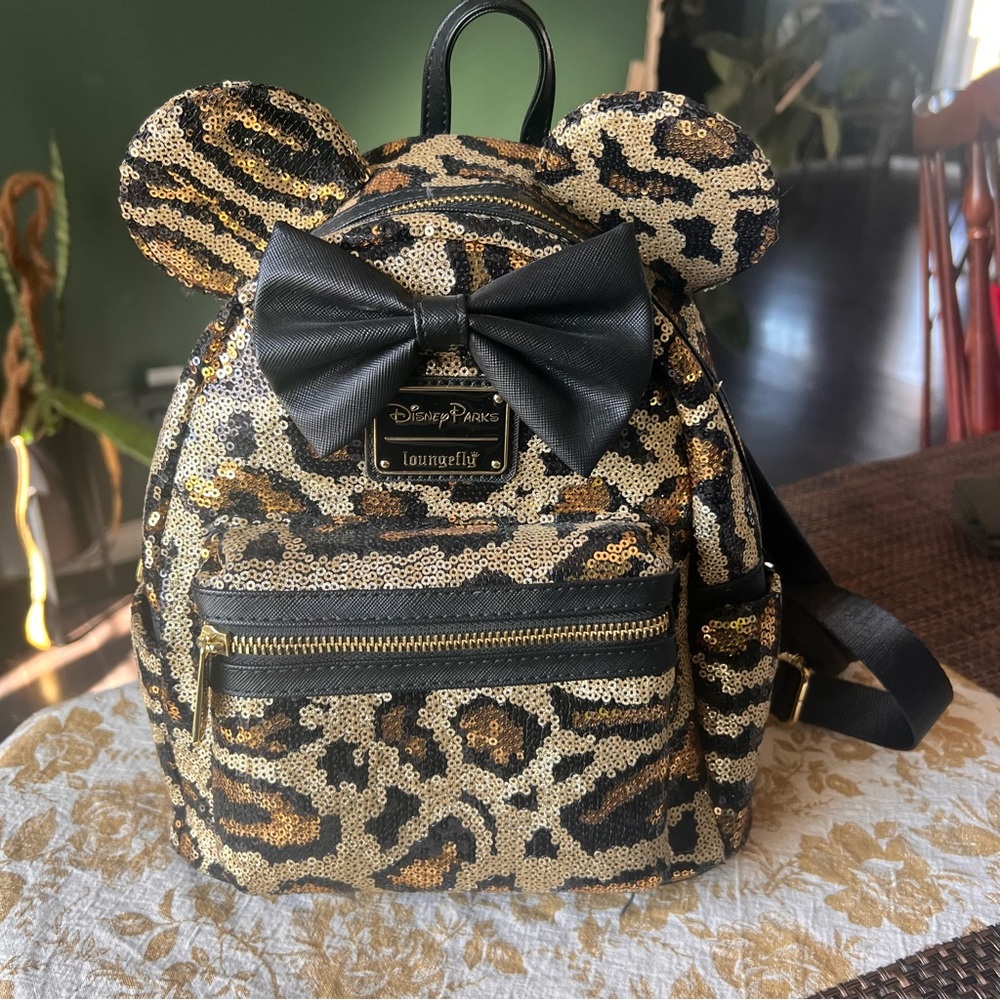 Leopard sequin loungefly